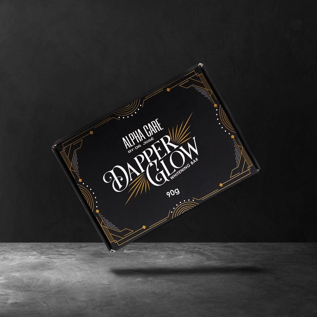 Dapper Glow whitening bar black and gold box by Alpha Care